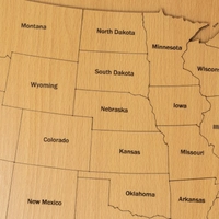 ديكور حائط خشب - خريطة أمريكا