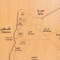ديكور حائط خشب - خريطة الأردن