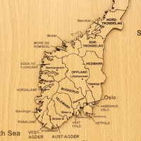 ديكور حائط خشب - خريطة النرويج