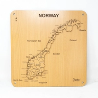 ديكور حائط خشب - خريطة النرويج