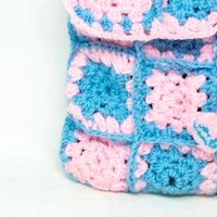 Crochet Bag in Blue and Pink