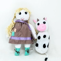 Girl and Cow Stuffed Toys