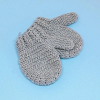 Crochet Baby Mittens - White and Blue