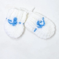 Crochet Baby Mittens - White and Blue