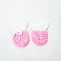 Crochet Baby Mittens - White and Blue