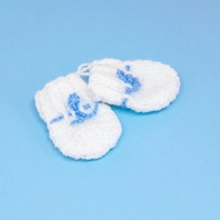 Crochet Baby Mittens - White and Blue