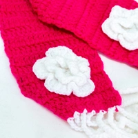 Infinity Crochet Scarf for kids - Fuchsia and White