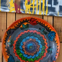 Hand-Painted Ceramic Plate - Large Size