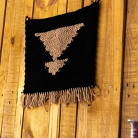 Crochet Wall Hanging - Black and Creamy