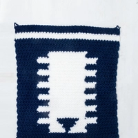 Crochet Wall Hanging - Navy Blue and White