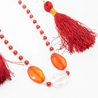 Necklace and Earrings Set - Red and White