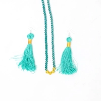 Necklace and Earrings Set - Turquoise and Gold