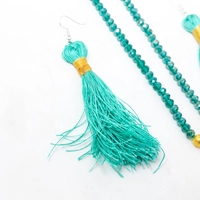 Necklace and Earrings Set - Turquoise and Gold