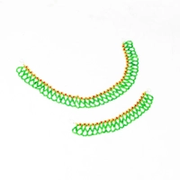 Set of Beaded Necklace and Bracelet - Green