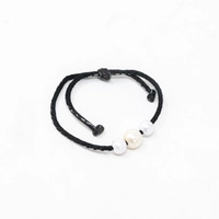 Black Bracelet with Pearls