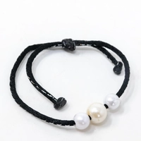 Black Bracelet with Pearls