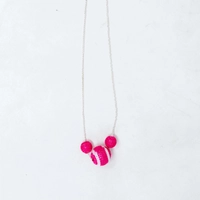 Silk Threads Necklace  - Pink