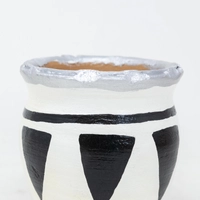 Small Pottery Pot - Black and White