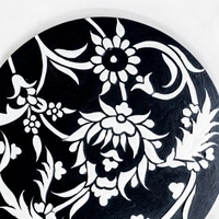 Black and White Hand-Painted Wall Decor - Pattern2