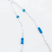 Beaded Glasses Strap - Multicolor - White & Blue