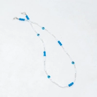 Beaded Glasses Strap - Multicolor - White & Blue