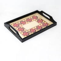 Embroidered Serving Tray - Red and Yellow