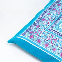 Blue Embroidered Cushion Cover
