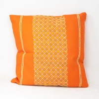 Orange Embroidered Cushion Cover
