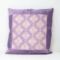 Purple Embroidered Cushion Cover