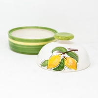 Hand-Painted Pottery Serving Bowl - Beige