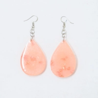 Teardrop Resin Earrings - Multicolor - Peach