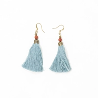 Tassel Earrings - Turquoise and Bronze