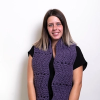 Crochet Scarf - Multicolor - Purple