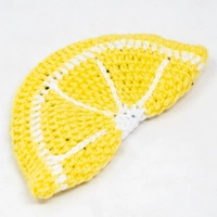 Crochet Clutch Bag - Lemon & Orange - Orange
