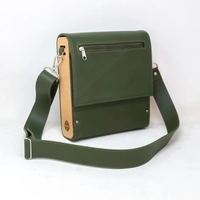 Leather Shoulder Bag - Multicolor - Green