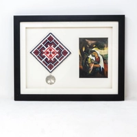 Frame with Palestinian Embroidery and Painting