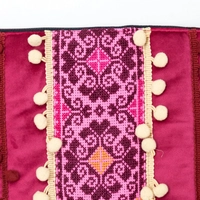 Fuchsia Velvet Embroidered Clutch