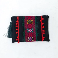 Black Embroidered Clutch - Multi Designs - Design 1