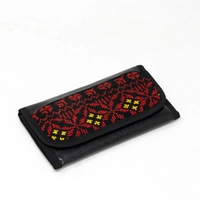 Trifold Embroidered Wallet- Multi Patterns - Yellow & White