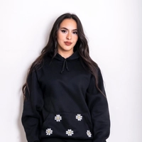 Hand Embroidered Hoodie - White Roses