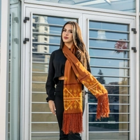 Orange Scarf with Hand Embroidery