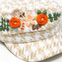 Women Newsboy Cap with Flowers Embroidery