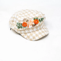 Women Newsboy Cap with Flowers Embroidery