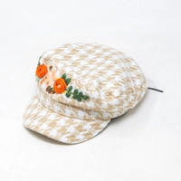 Women Newsboy Cap with Flowers Embroidery