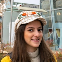 Women Newsboy Cap with Flowers Embroidery