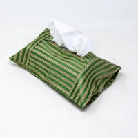 Tissue Box Cover - Multicolor - Beige & Navy Blue