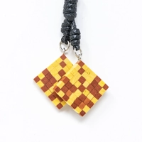 Leather & Wood Necklace - Multi Pattern - Pattern 12