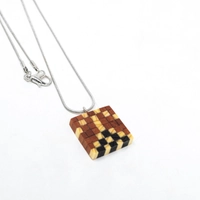 Wooden Necklace & Earrings Set - Multi Pattern - Pattern 2