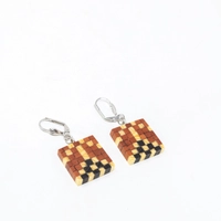 Wooden Necklace & Earrings Set - Multi Pattern - Pattern 2