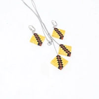 A Set of Wooden Necklace & Earrings - Multi Pattern - Pattern 5